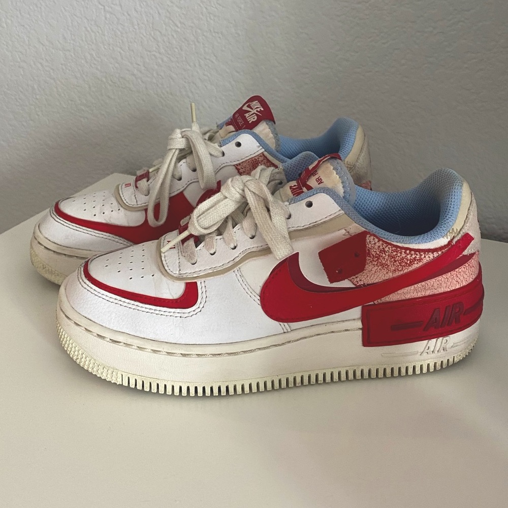 Nike Air Force 1 Shadow Shoes - Size 6.5 - Red/Pink/Blue